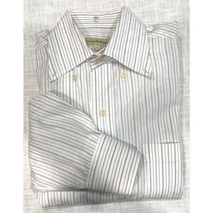 Tommy Bahamas white striped button down shirt men's size 16X32-33